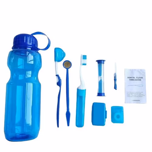 Wasserflaschen-Paket, Reise-Dental-Kieferorthopädie-Zahnbürsten-Set, Orales Zahnreinigungs-Set